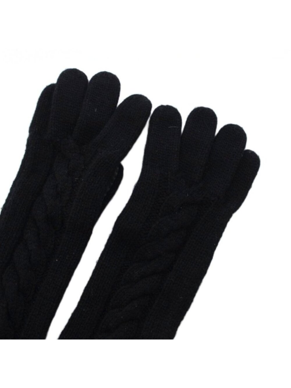 Gucci Gloves Leather Cashmere 7.5 Black - Picture 4 of 7